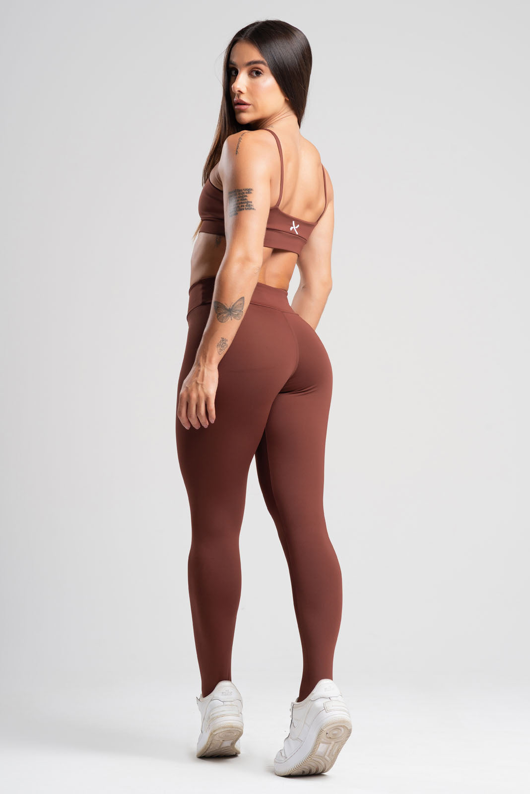 Conjunto Tank Marrom Poliamida Legging+Top
