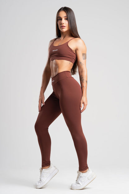 Conjunto Tank Marrom Poliamida Legging+Top