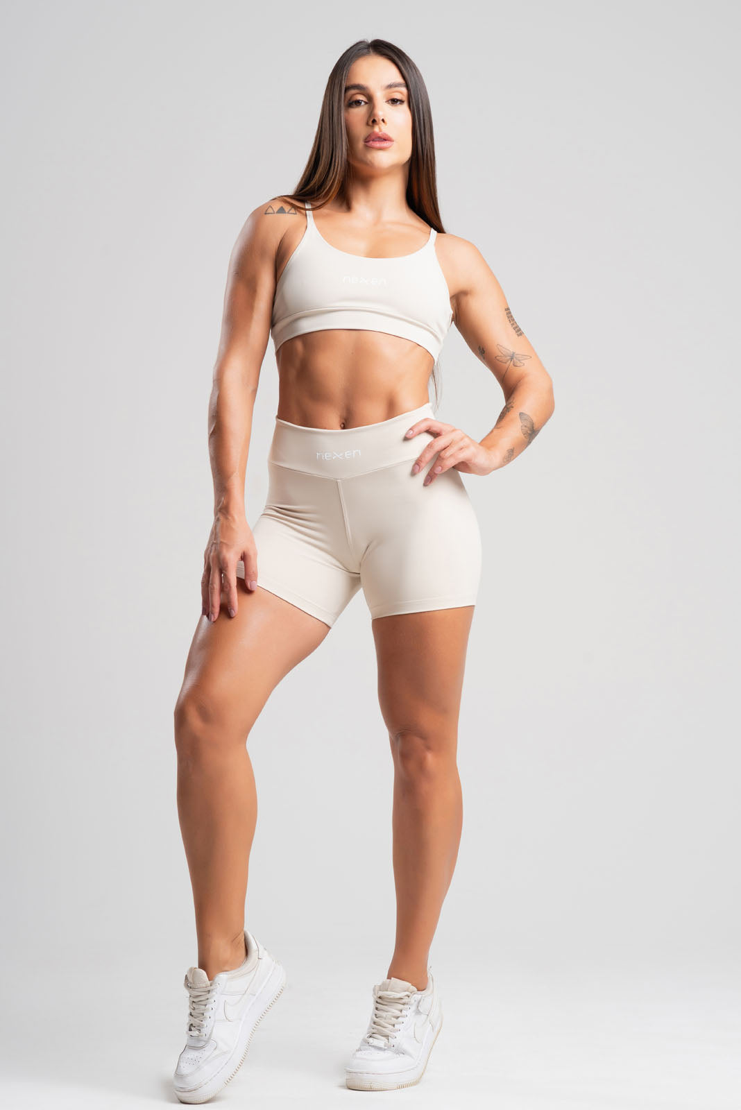 Conjunto Tank Areia Poliamida Short+Top