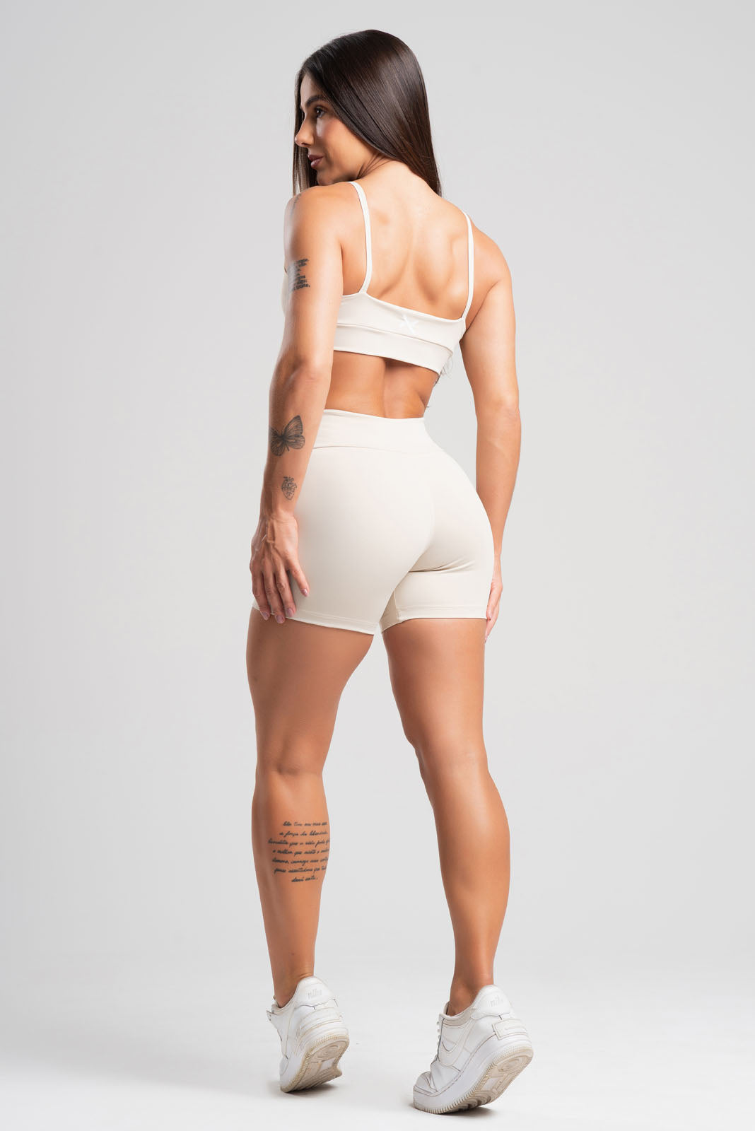 Conjunto Tank Areia Poliamida Short+Top