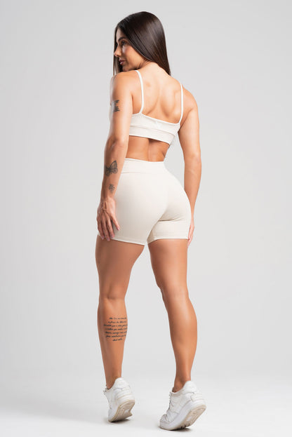 Conjunto Tank Areia Poliamida Short+Top