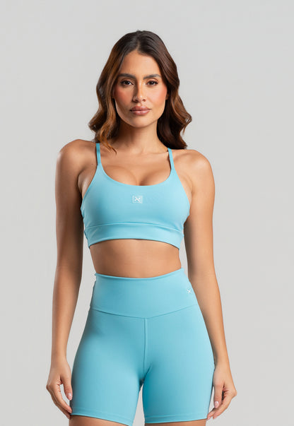 Conjunto Short + Top Basic Azul Serenity