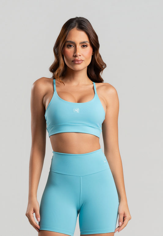 Conjunto Short + Top Basic Azul Serenity