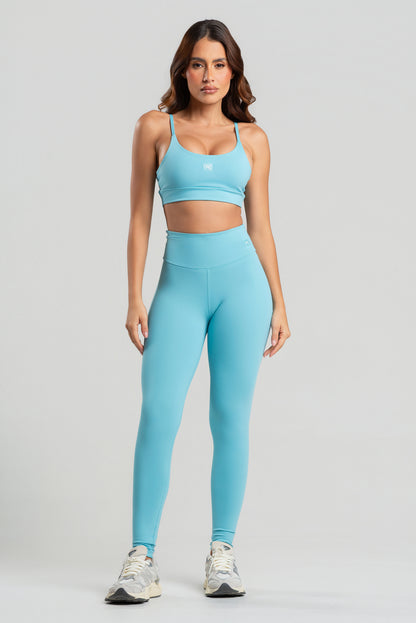Conjunto Legging + Top Basic Azul Serenity