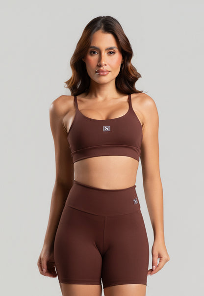 Conjunto Short + Top Basic Marron