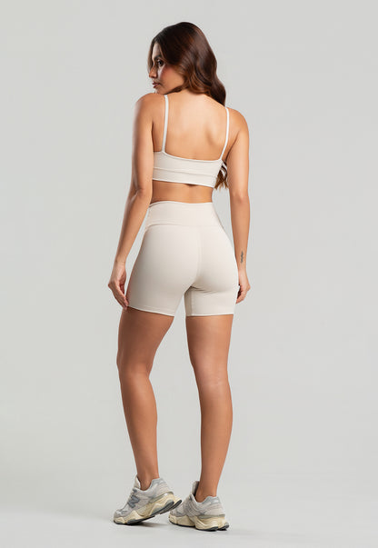 Conjunto Short + Top Basic Off White