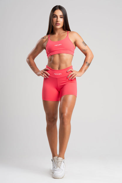 Conjunto Tank Rosa Poliamida Short+Top