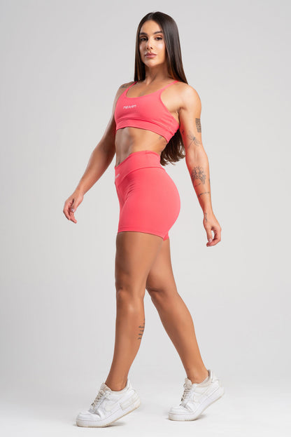 Conjunto Tank Rosa Poliamida Short+Top