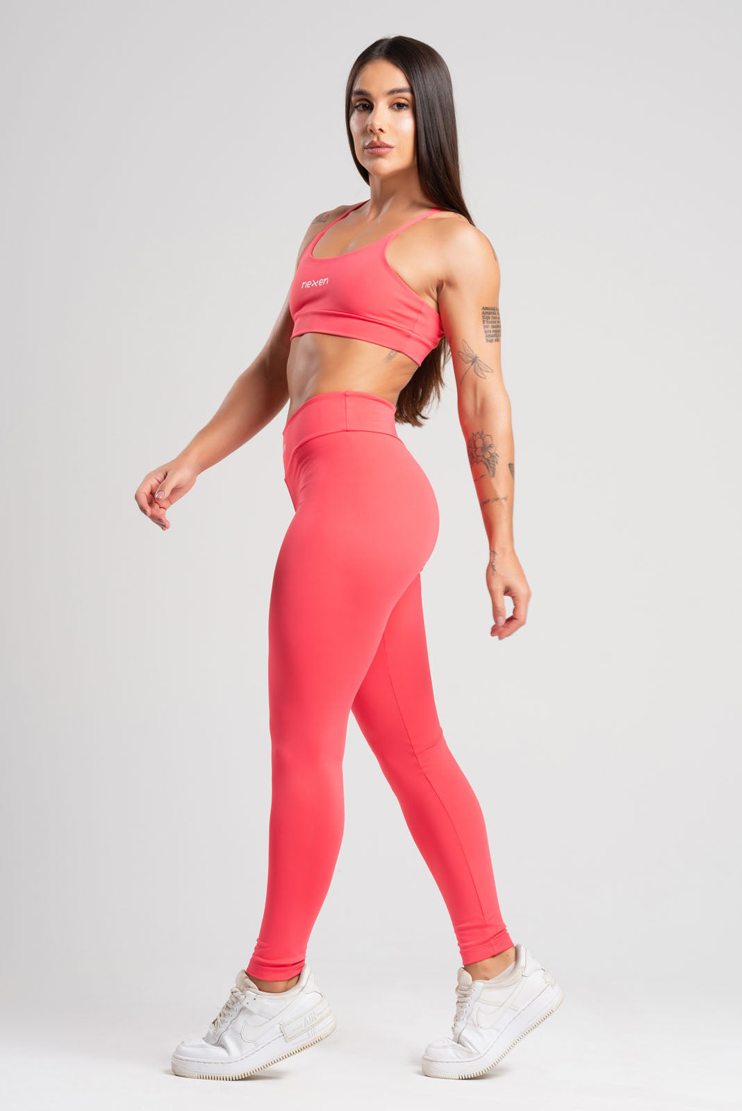 Conjunto Tank Rosa Poliamida Legging+Top