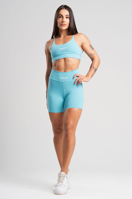 Conjunto Tank Azul Poliamida Short+Top