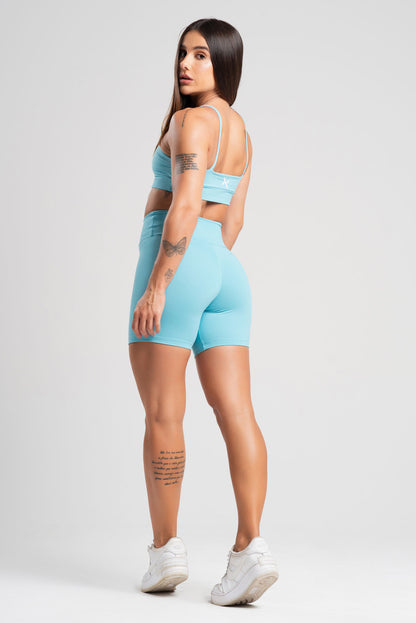Conjunto Tank Azul Poliamida Short+Top