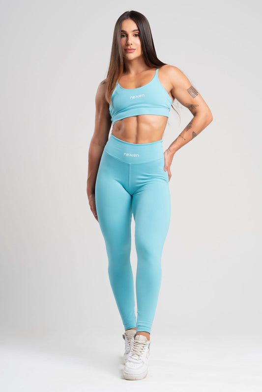 Conjunto Tank Azul Poliamida Legging+Top