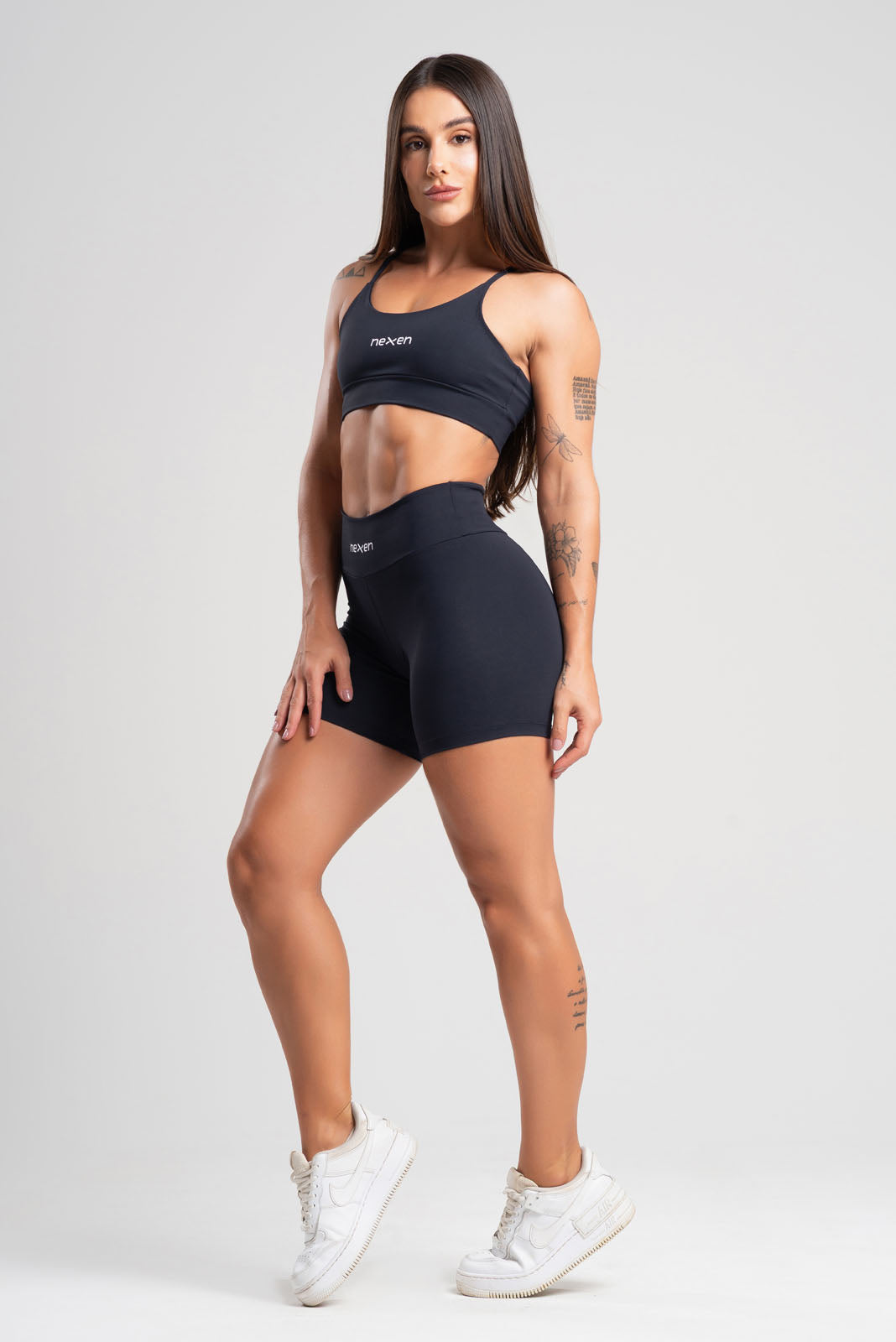 Conjunto Tank Preto Poliamida Short+Top