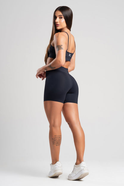 Conjunto Tank Preto Poliamida Short+Top