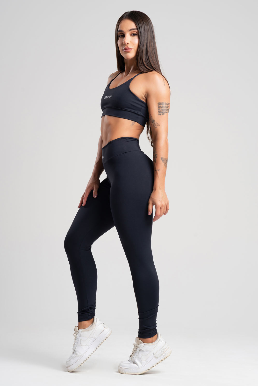 Conjunto Tank Preto Poliamida Legging+Top