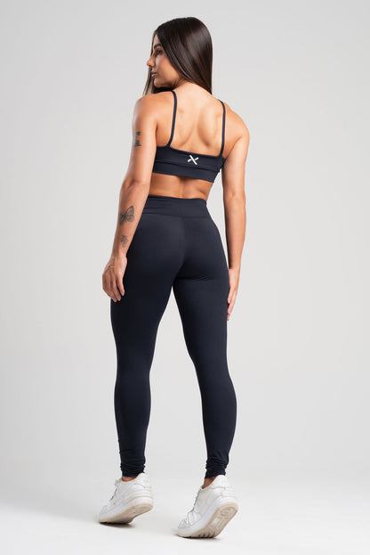 Conjunto Tank Preto Poliamida Legging+Top