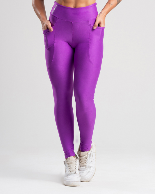 Legging Glow Pocket Roxo Poliamida
