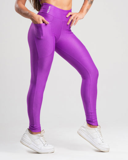 Legging Glow Pocket Roxo Poliamida