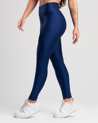 Legging Glow Pocket Azul Marinho Poliamida