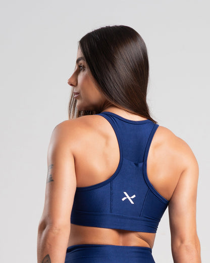 Top Glow Pocket Azul Marinho Poliamida