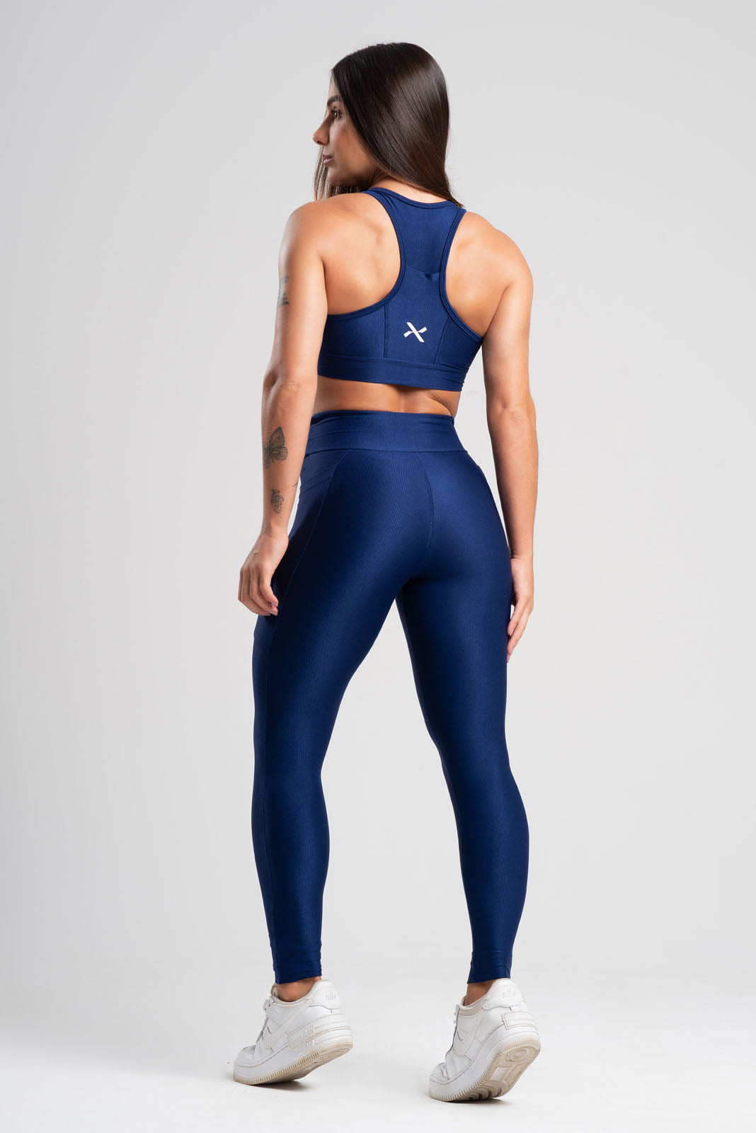Conjunto Glow Pocket Azul Marinho Poliamida Legging+Top