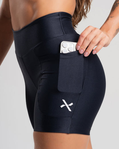 Short Glow Pocket Preto Poliamida