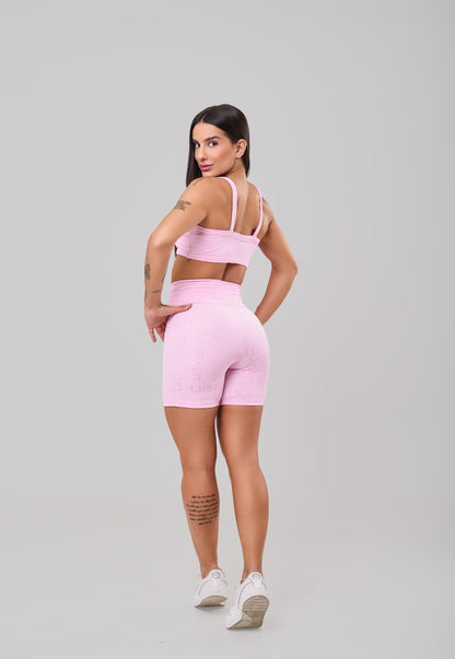 Conjunto Top + Short Reflexo Rosa
