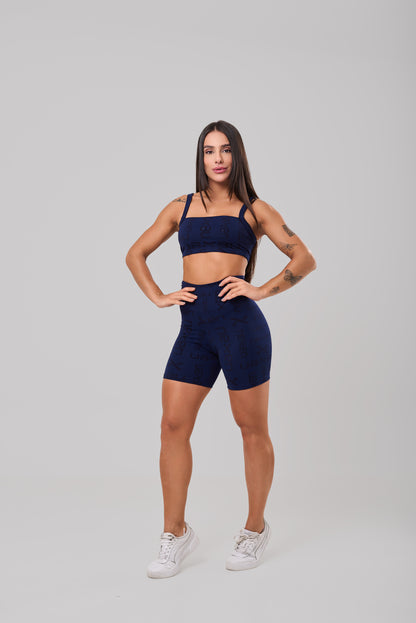 Short Reflexo Azul Marinho