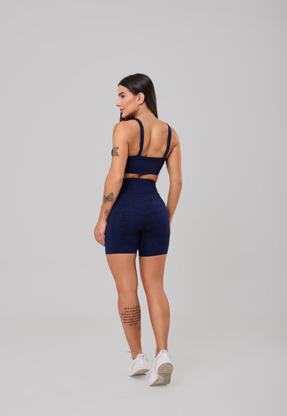 Short Reflexo Azul Marinho