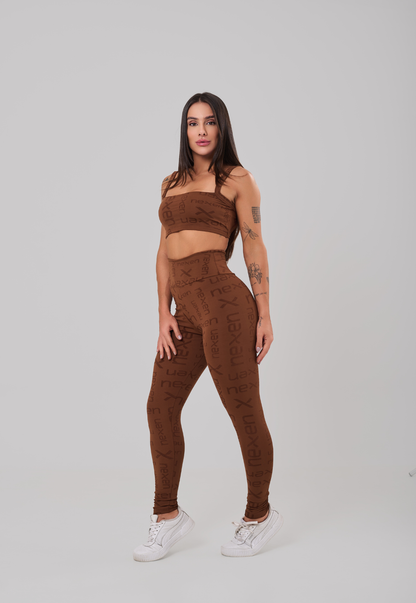 Top Costas Abertas Reflexo Cacau