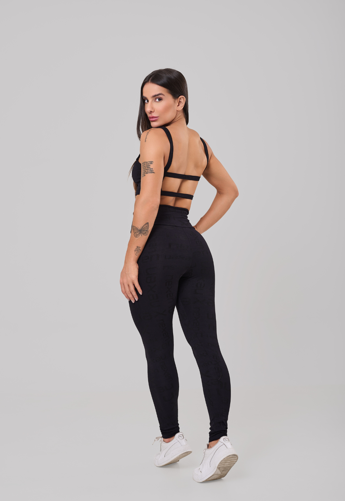 Conjunto Top + Legging Reflexo Preto