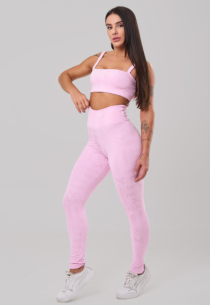 Conjunto Top + Legging Reflexo Rosa