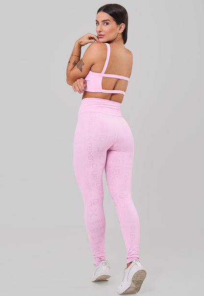 Conjunto Top + Legging Reflexo Rosa