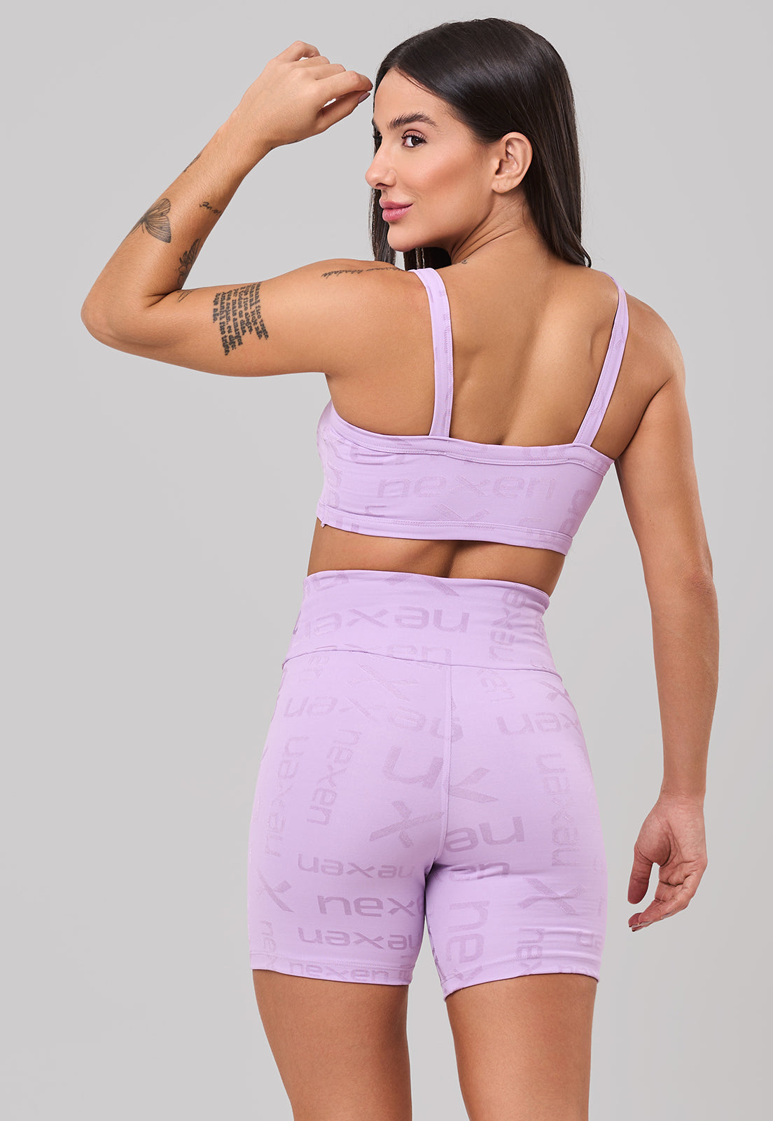 Conjunto Top + Short Reflexo Lilás