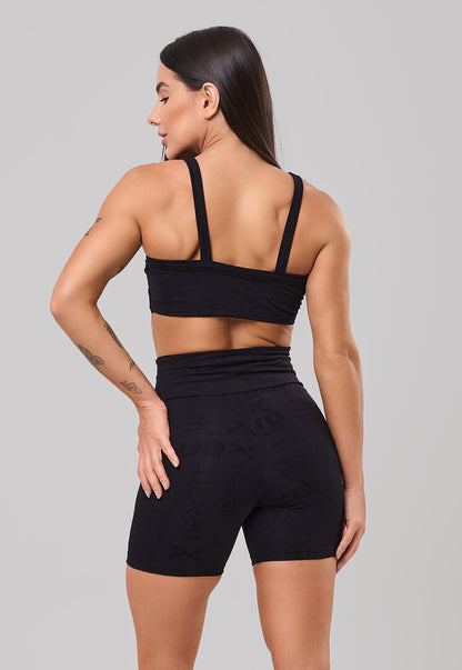 Conjunto Top + Short Reflexo Preto