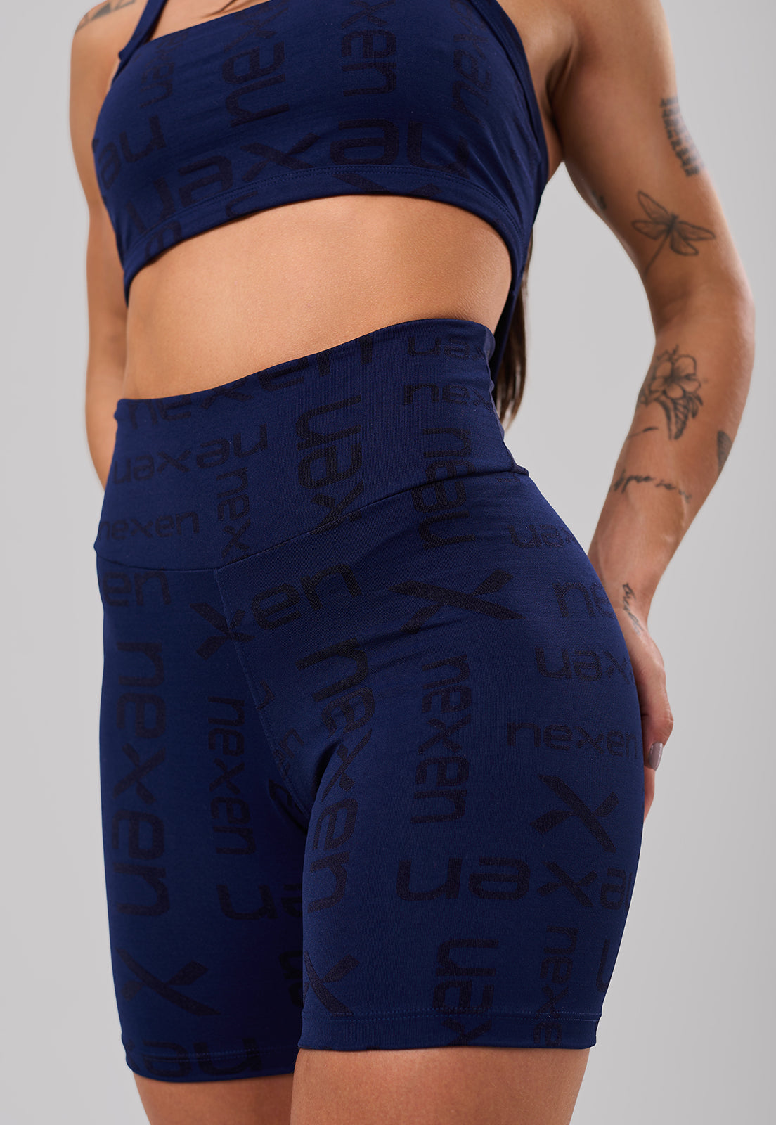 Conjunto Top + Short Reflexo Azul Marinho