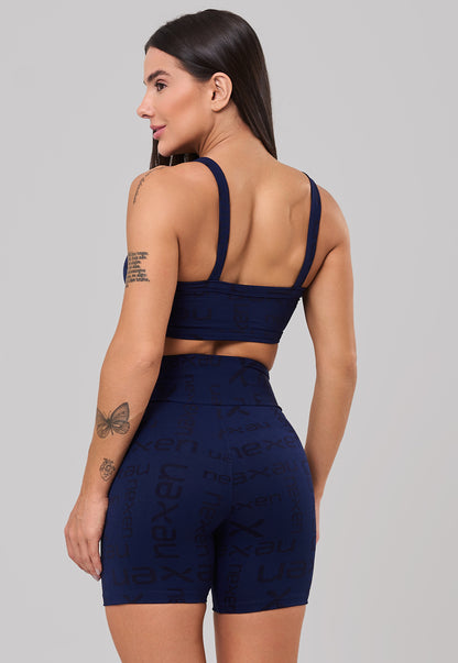 Conjunto Top + Short Reflexo Azul Marinho