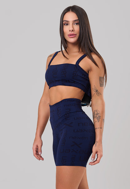 Conjunto Top + Short Reflexo Azul Marinho