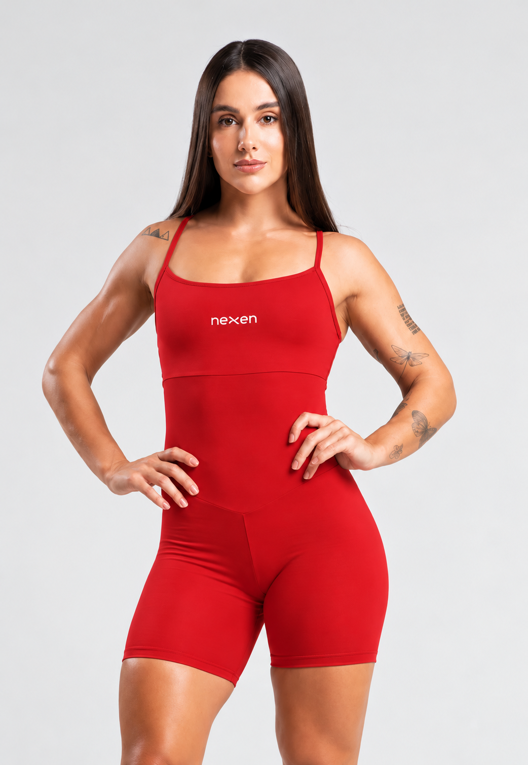 Macaquinho Tank Vermelho Poliéster Premium