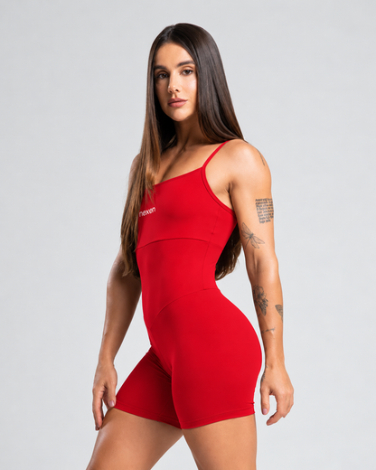 Macaquinho Tank Vermelho Poliéster Premium
