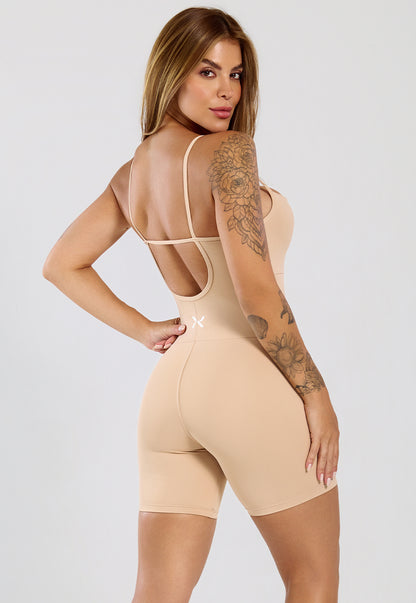 Macaquinho Tank Nude Poliamida