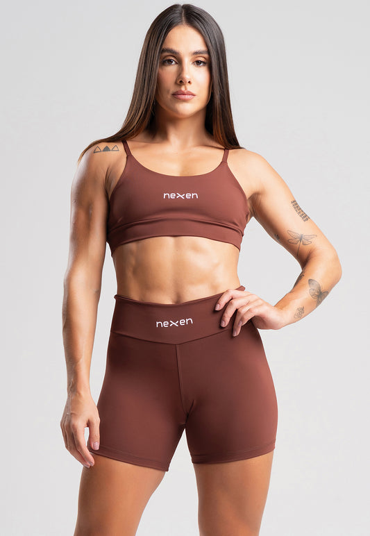 Conjunto Tank Marrom Poliamida Short+Top