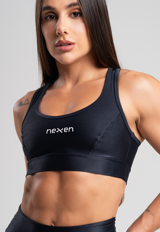 Top Glow Pocket Preto Poliamida