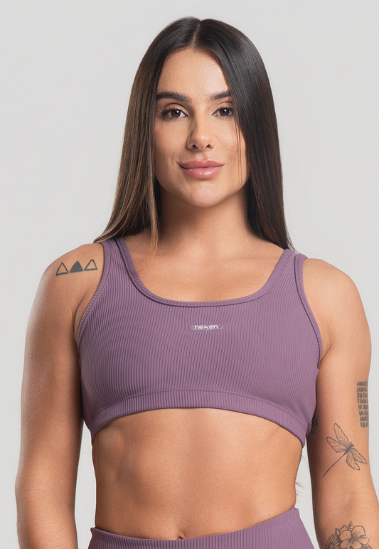Top Alça Canelado Satin