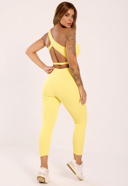 Conjunto Legging e Top Lily Amarelo Manteiga