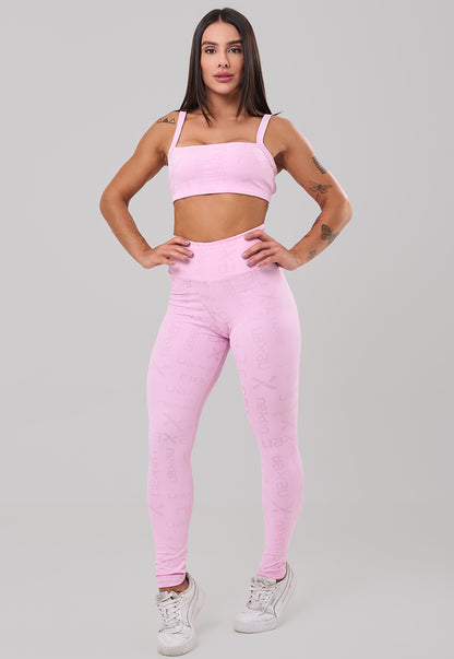Conjunto Top + Legging Reflexo Rosa