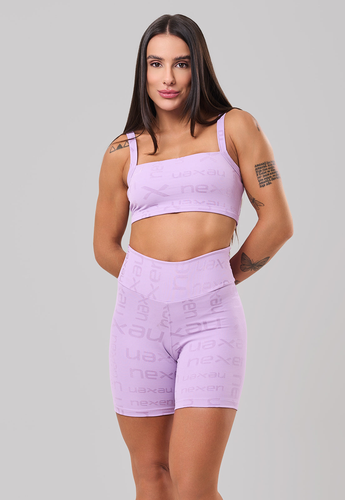 Conjunto Top + Short Reflexo Lilás