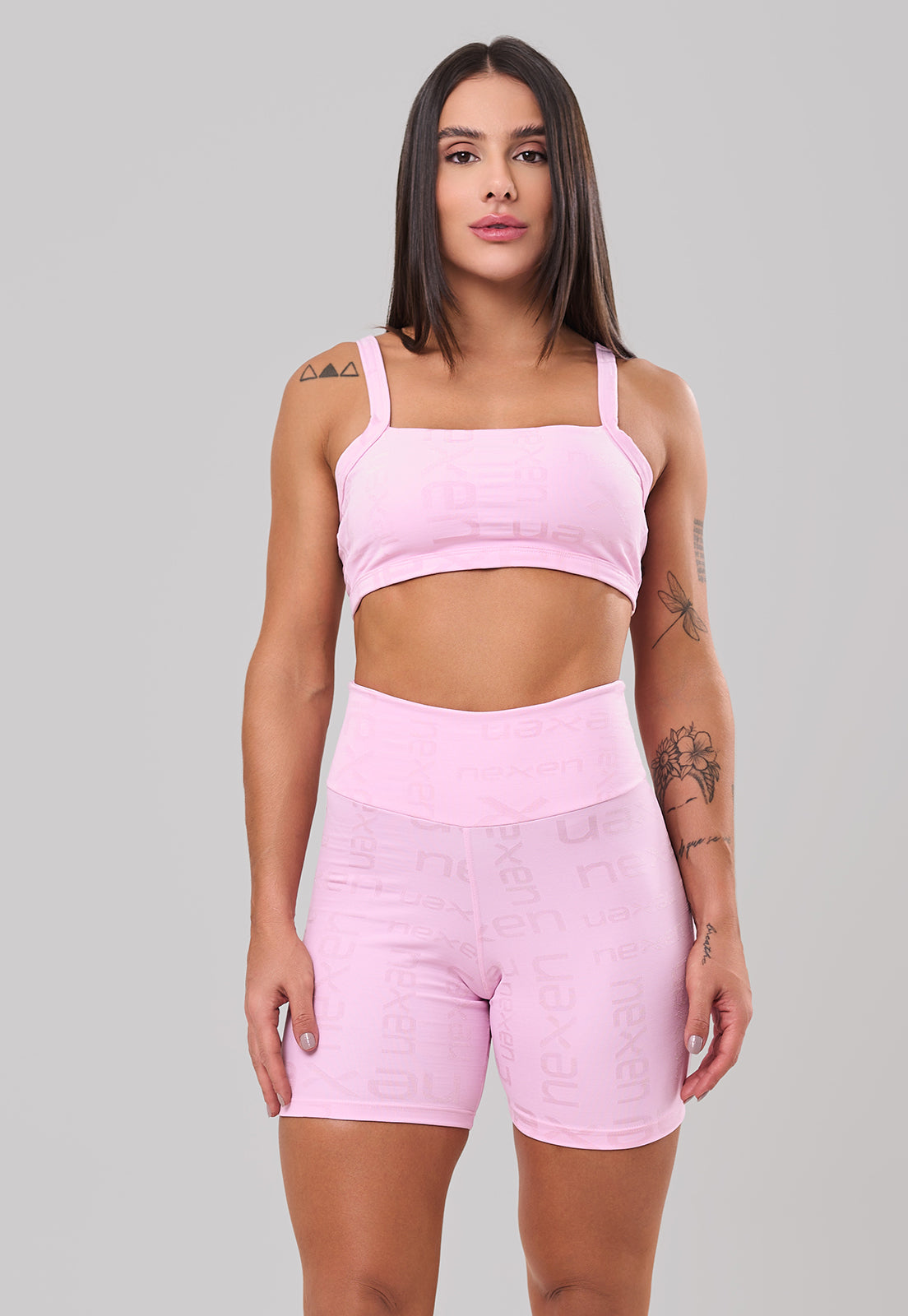 Conjunto Top + Short Reflexo Rosa