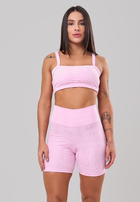 Conjunto Top + Short Reflexo Rosa