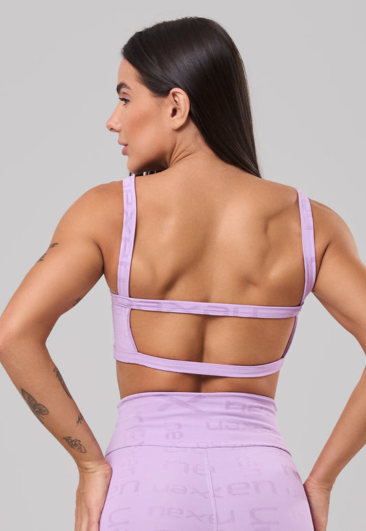 Top Costas Abertas Reflexo Lilás